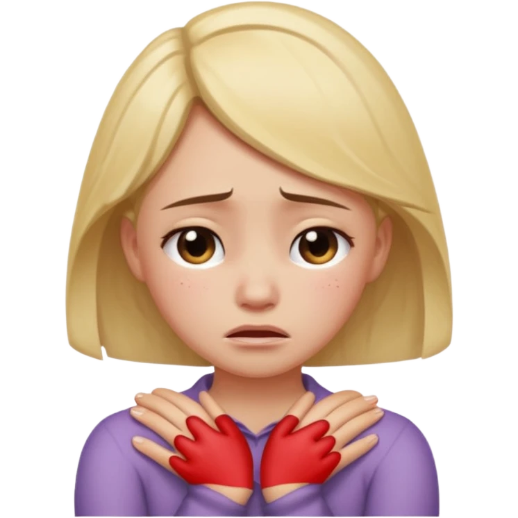 arms crossed around neck crying girl emoji