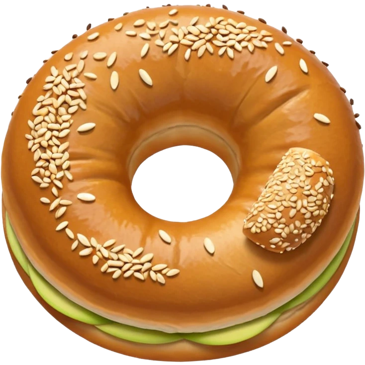 simit with a bite taken, apple style emoji emoji