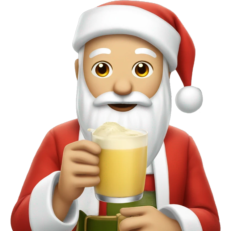 Santa getting drunk on eggnog emoji