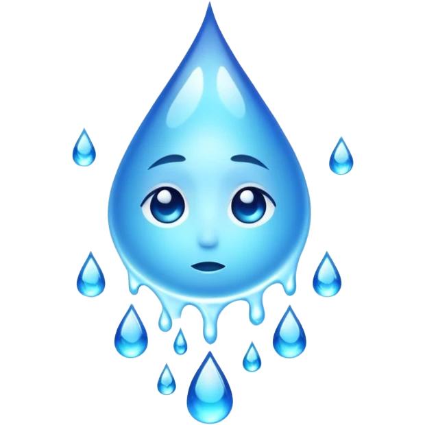 A glowing soul essence with teardrops flowing down, emotional spiritual energy emoji