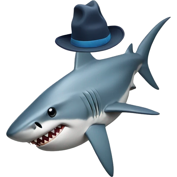 shark with hat emoji