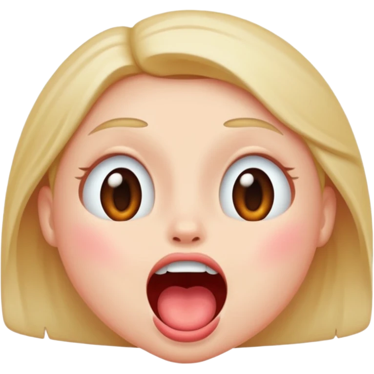 Blushing emoji with mouth open emoji