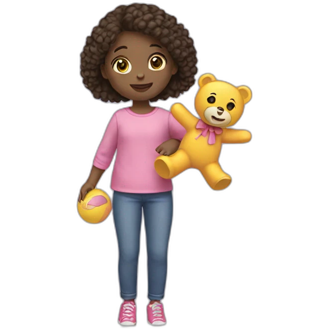 Girl playing with a doll emoji