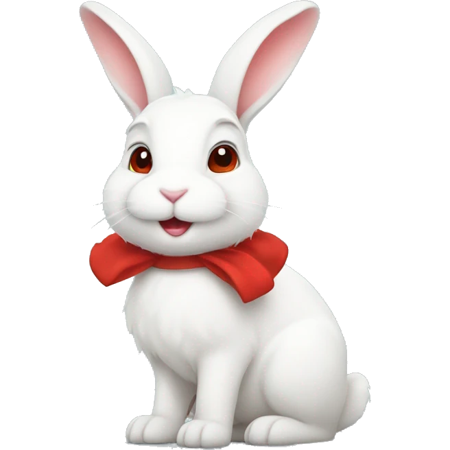white bunny with red bunny emoji