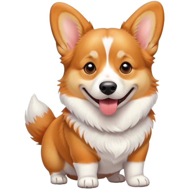 happy corgi dog with short legs emoji