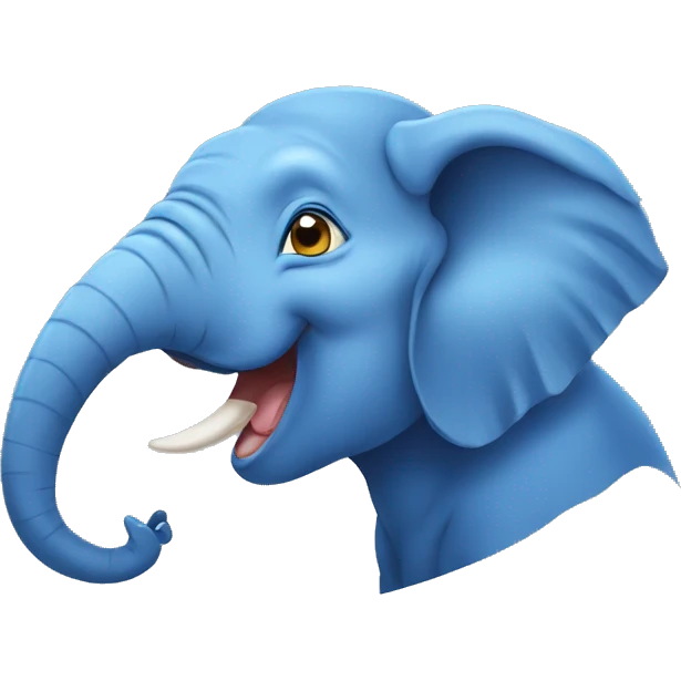 blue elephant in pepe style emoji