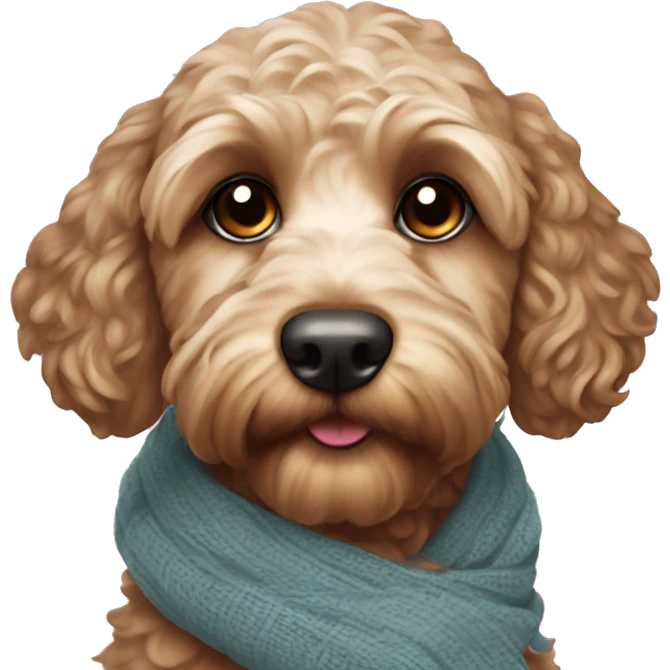 Cockapoo with a scarf emoji