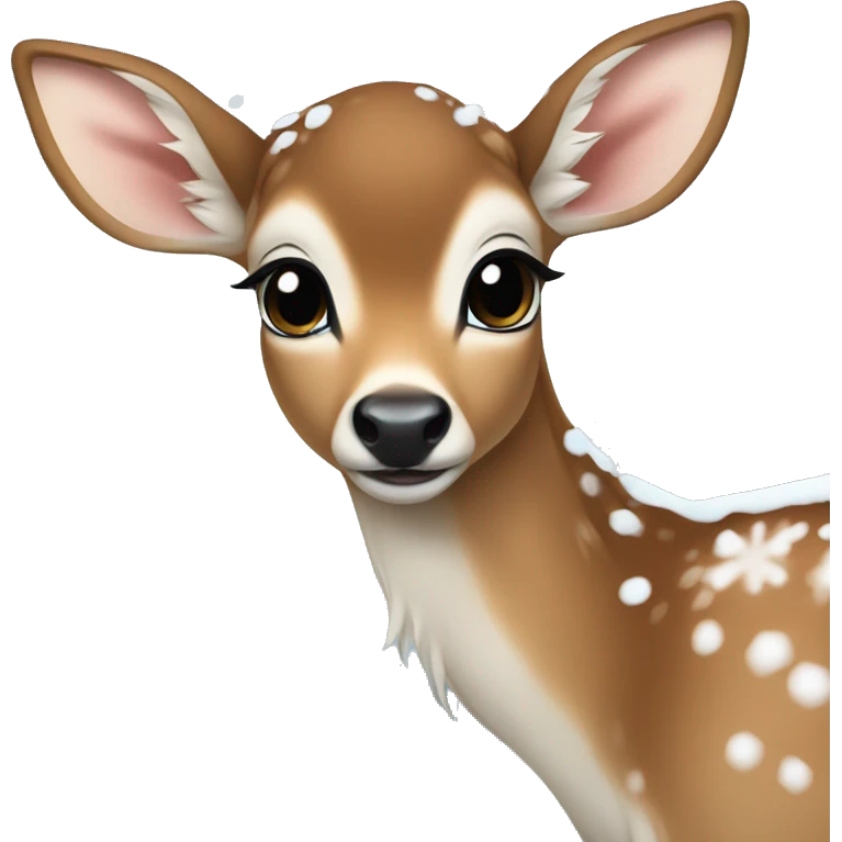 Fawn in winter wonderland emoji