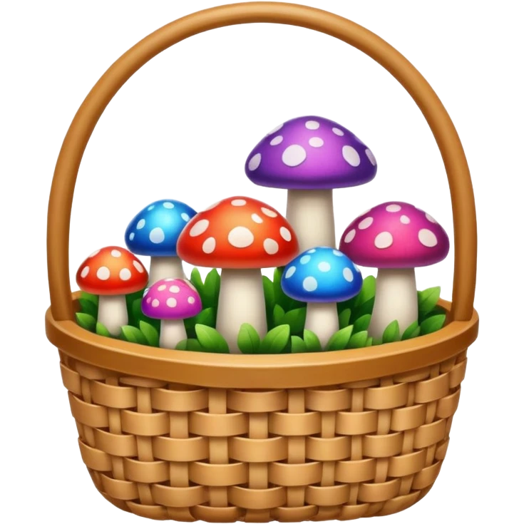 Basket with Psychedelic mushrooms emoji