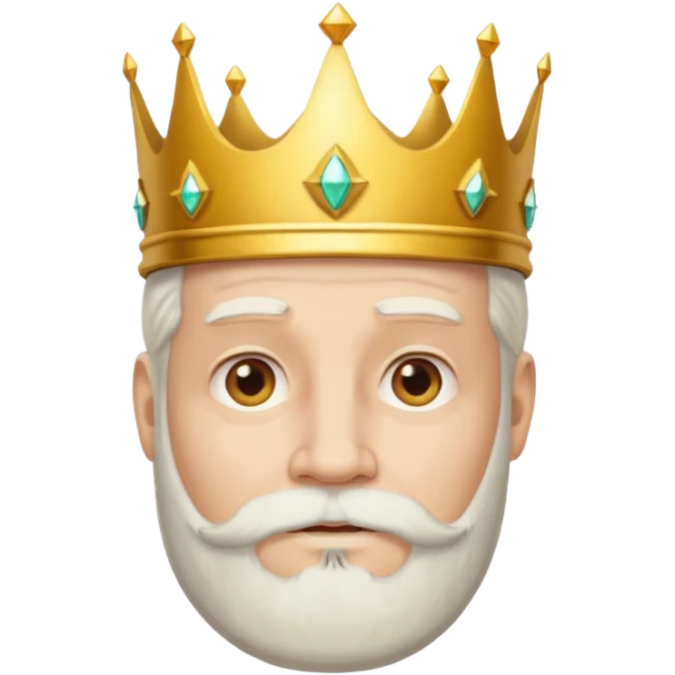 Homem barba branca coroa na cabeça emoji