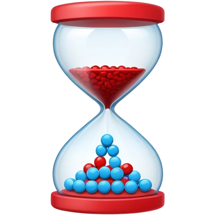Sandglass with blue pills and red pills emoji