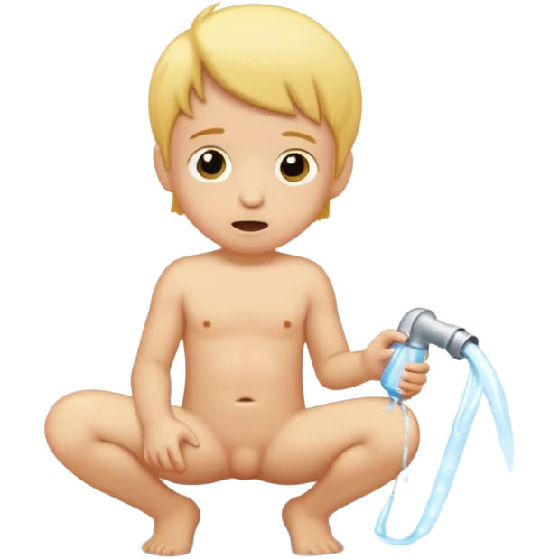 naked kid with penis pissing emoji