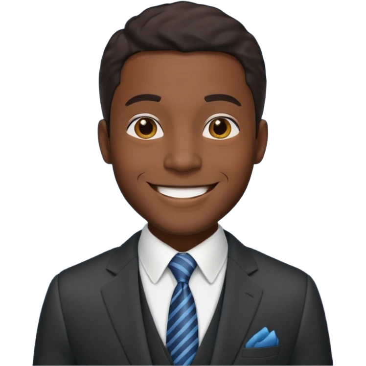 Black man in three-piece suit emoji