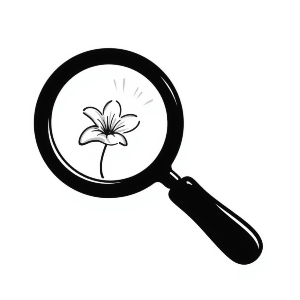 magnifying glass hand drawn emoji
