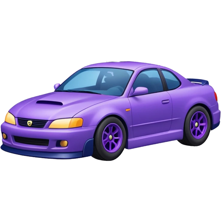 Purple and navy blue car doing a drift. emoji