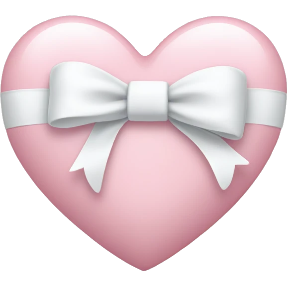 Pastel pink heart with white bow emoji