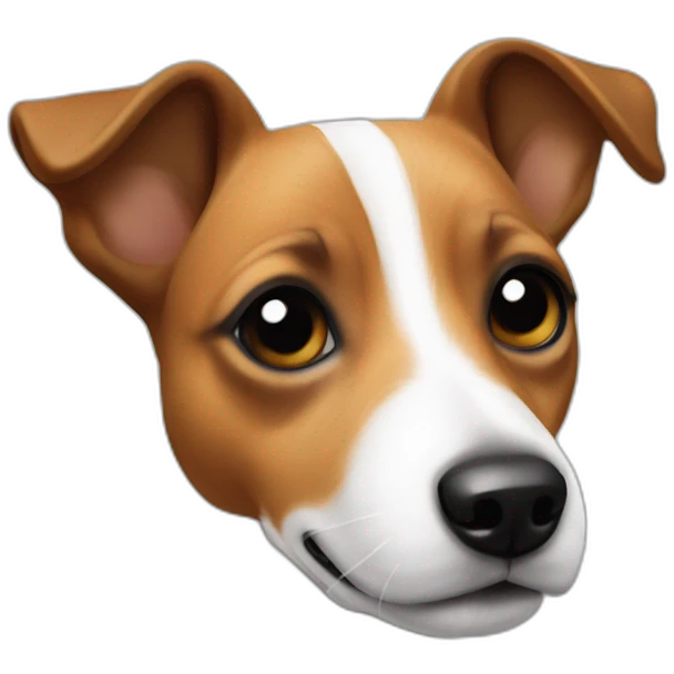 Jack Russell avec une hache noir sur l’œil emoji
