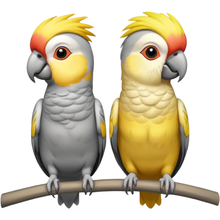 two cockatiel parrots in love emoji