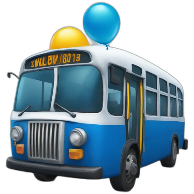 Blue bus fortnite with balloon emoji