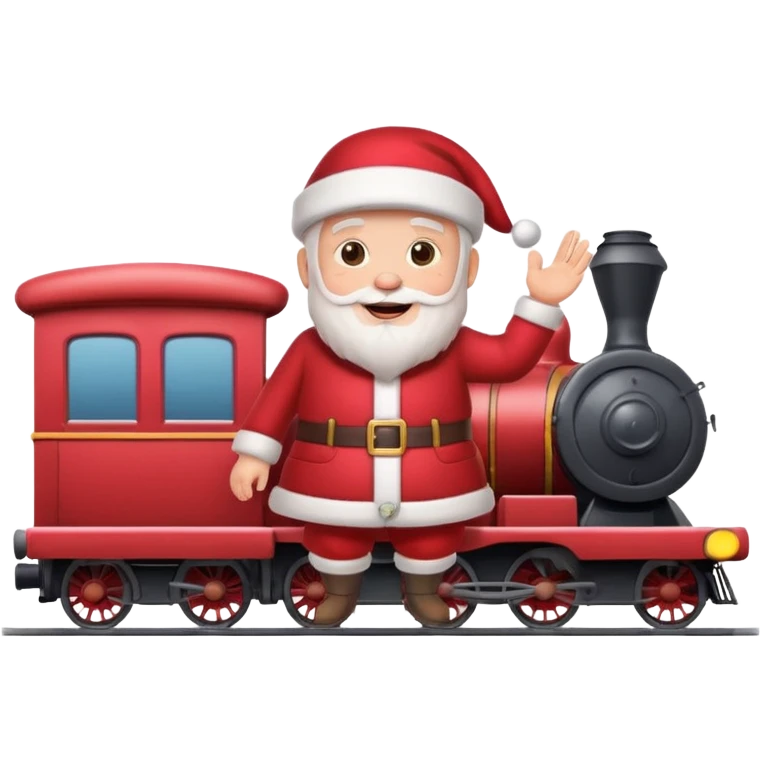 treno com varios vagoes de natal com papai noel  emoji
