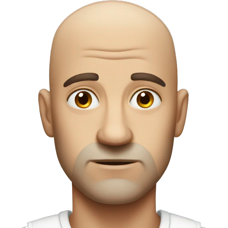 bald man with guilty face emoji