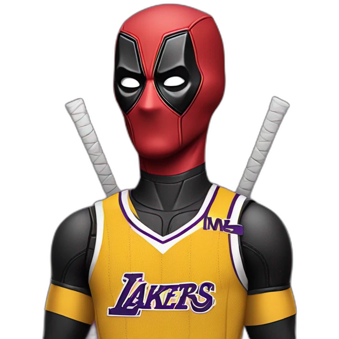 deadpool with yellow lakers jersey emoji