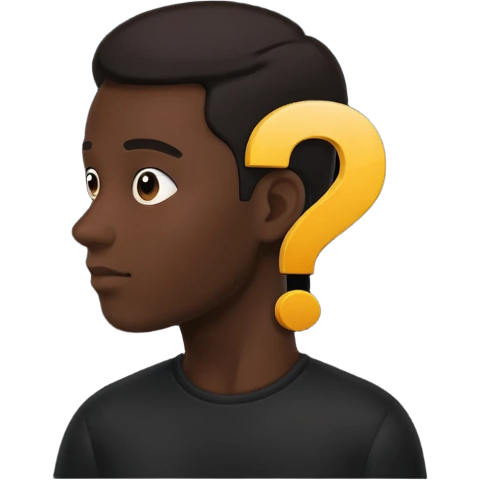 silhouette of a man with a question mark emoji
