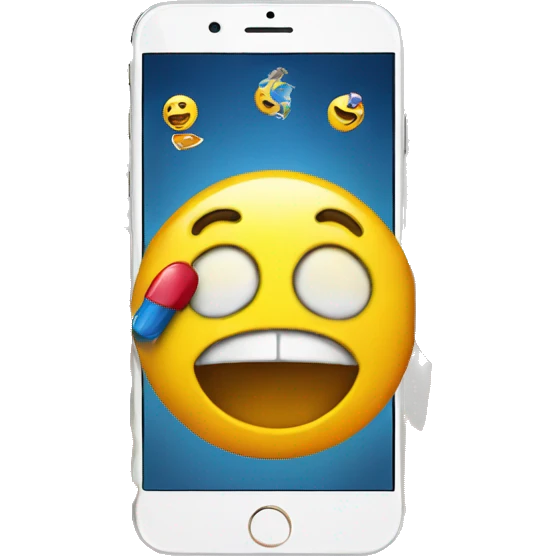 emojis coming out of a phone on social media emoji