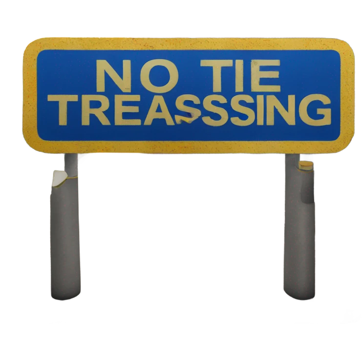 A "No Trespassing" sign on a road emoji