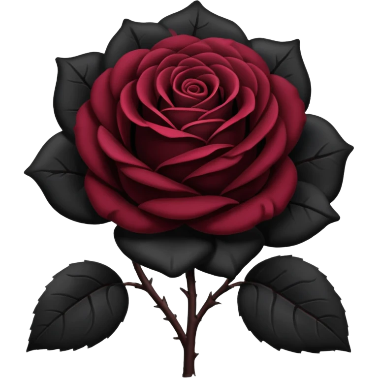 black rose, without green leaves, just flower emoji