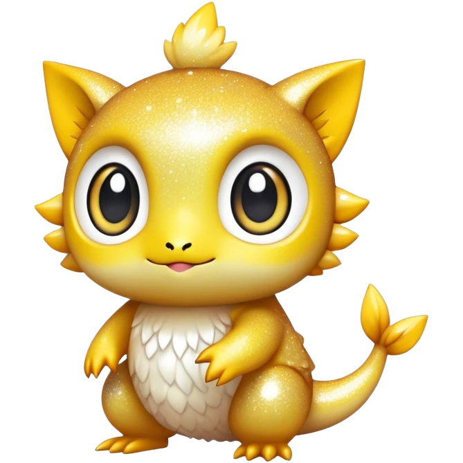 Randomly-colored sparkly chibi Fakémon-creature emoji