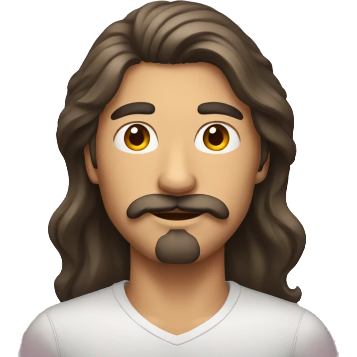a man with long hair an mustache  emoji