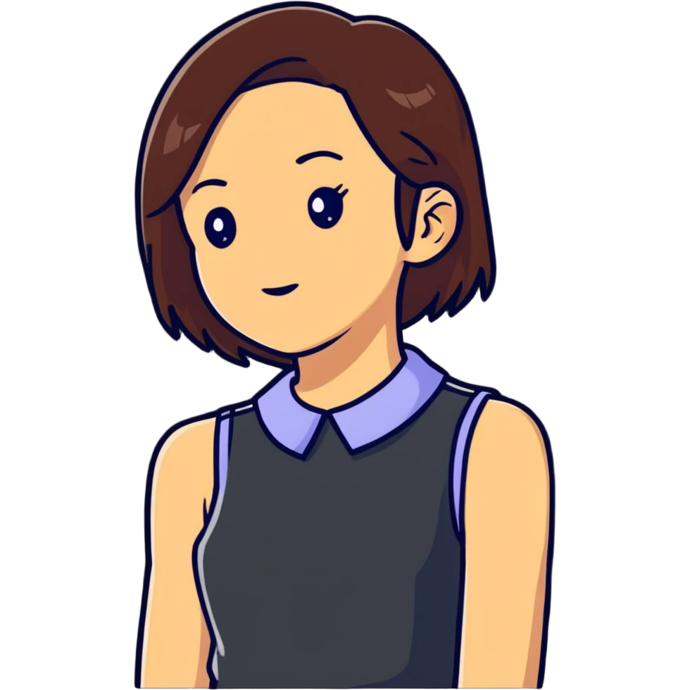 red sleeveless top with a darker collar on a girl emoji