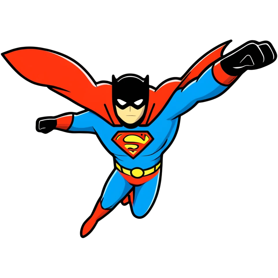 Flying superhero with energy glow around them emoji