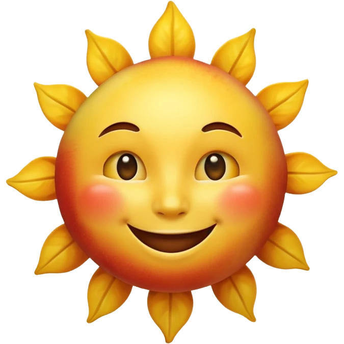 smiling sun emoji, simple and cheerful, apple style emoji