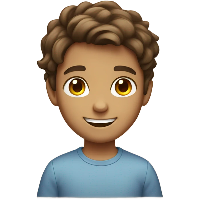 smiling boy with brown hair emoji