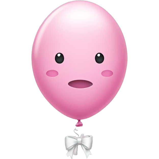 Pastell pink balloon with small white bows emoji