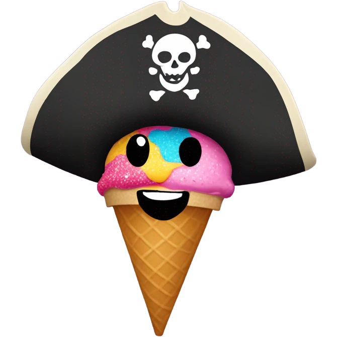 Pirate eating ice cream emoji