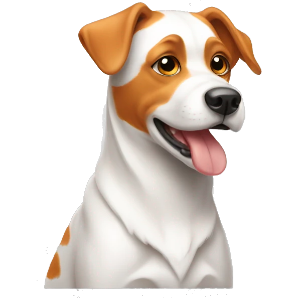 Dog orange & white emoji
