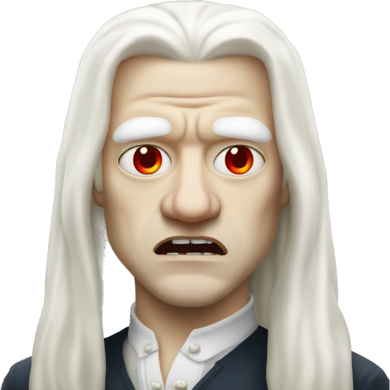 angry aristocratic albino with long white hair one red eye  emoji