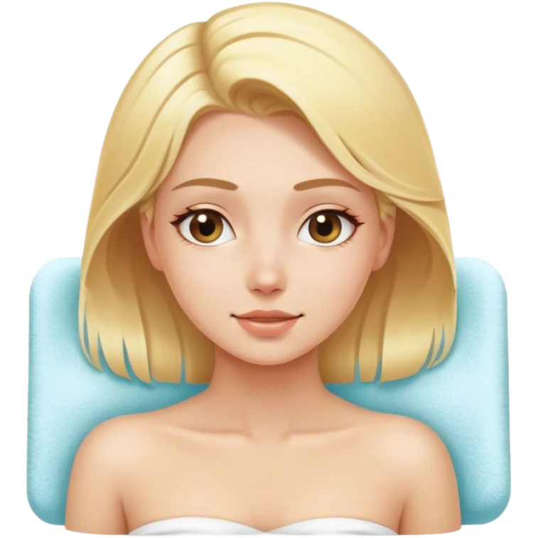 Blonde girl getting spa massage emoji