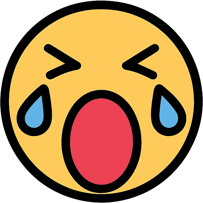 screaming face icon with color outline emoji