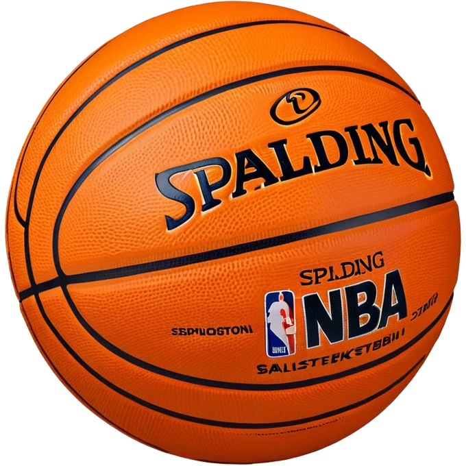 minimalist orange Spalding basketball with simple NBA logo, few colorful lines, clean design emoji