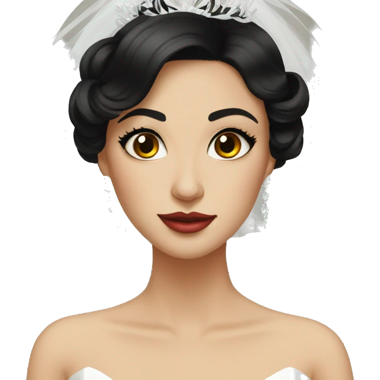 elegant black haired bride portrait emoji