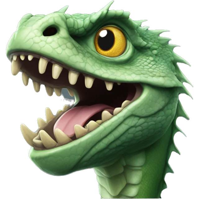 Basilisk from Harry Potter in full growth and with open mouth  emoji