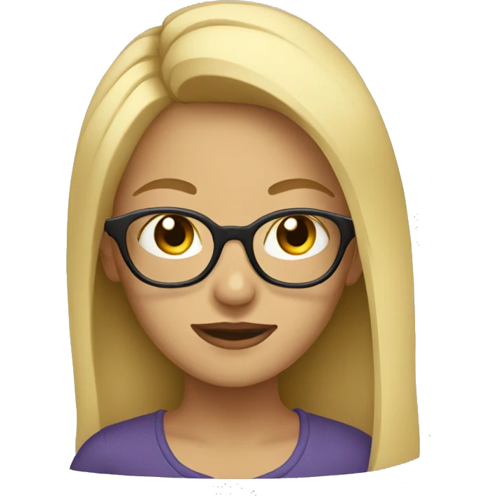 blonde girl with glasses emoji
