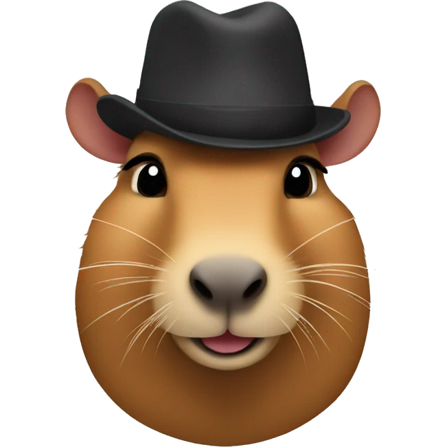 Capybara with a hat emoji