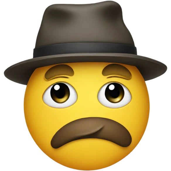 sad face with a hat on emoji
