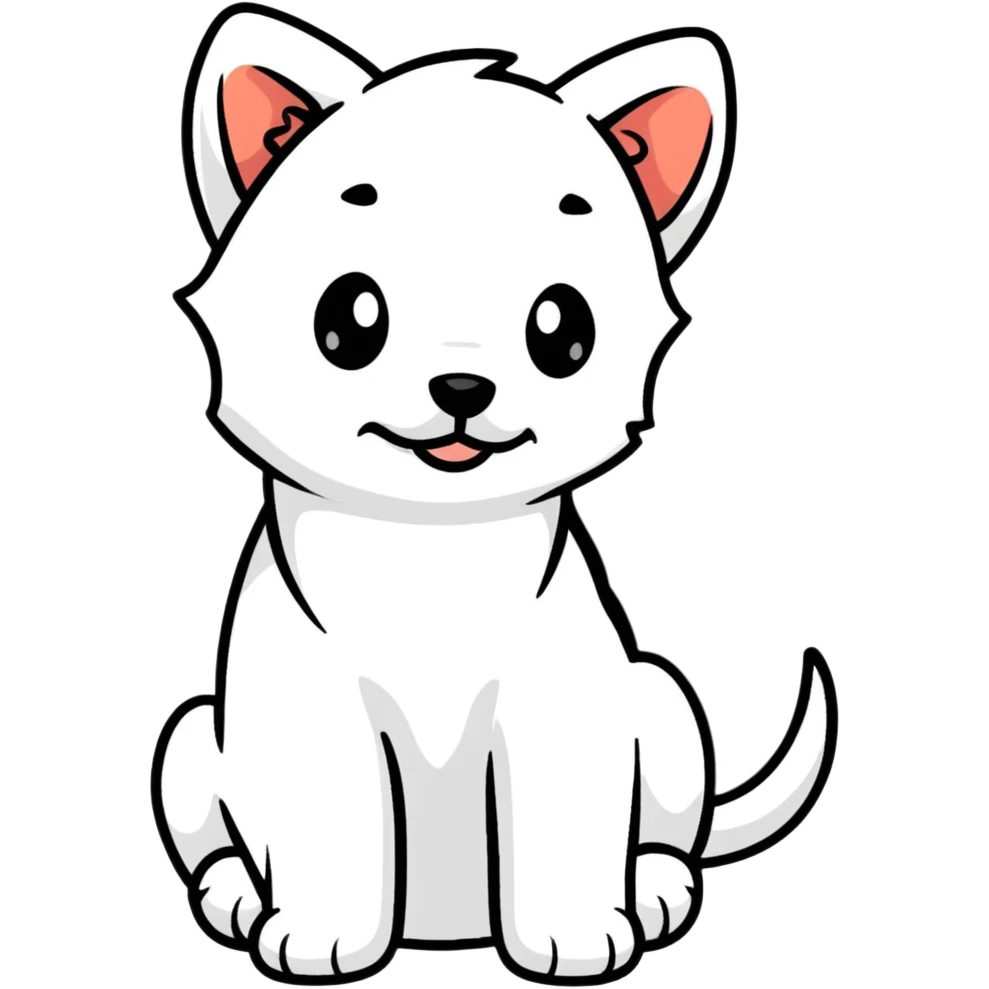adorable puppy with wagging tail emoji