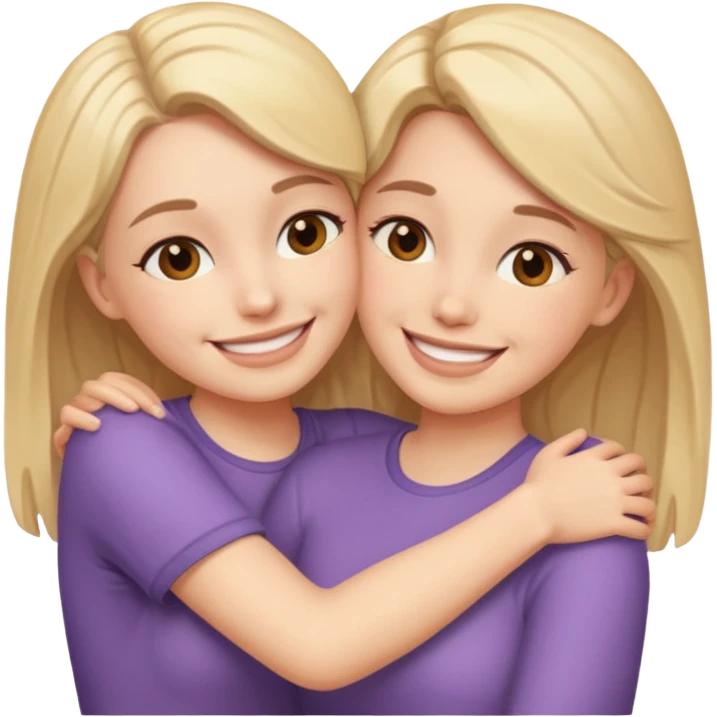 Two females hugging emoji